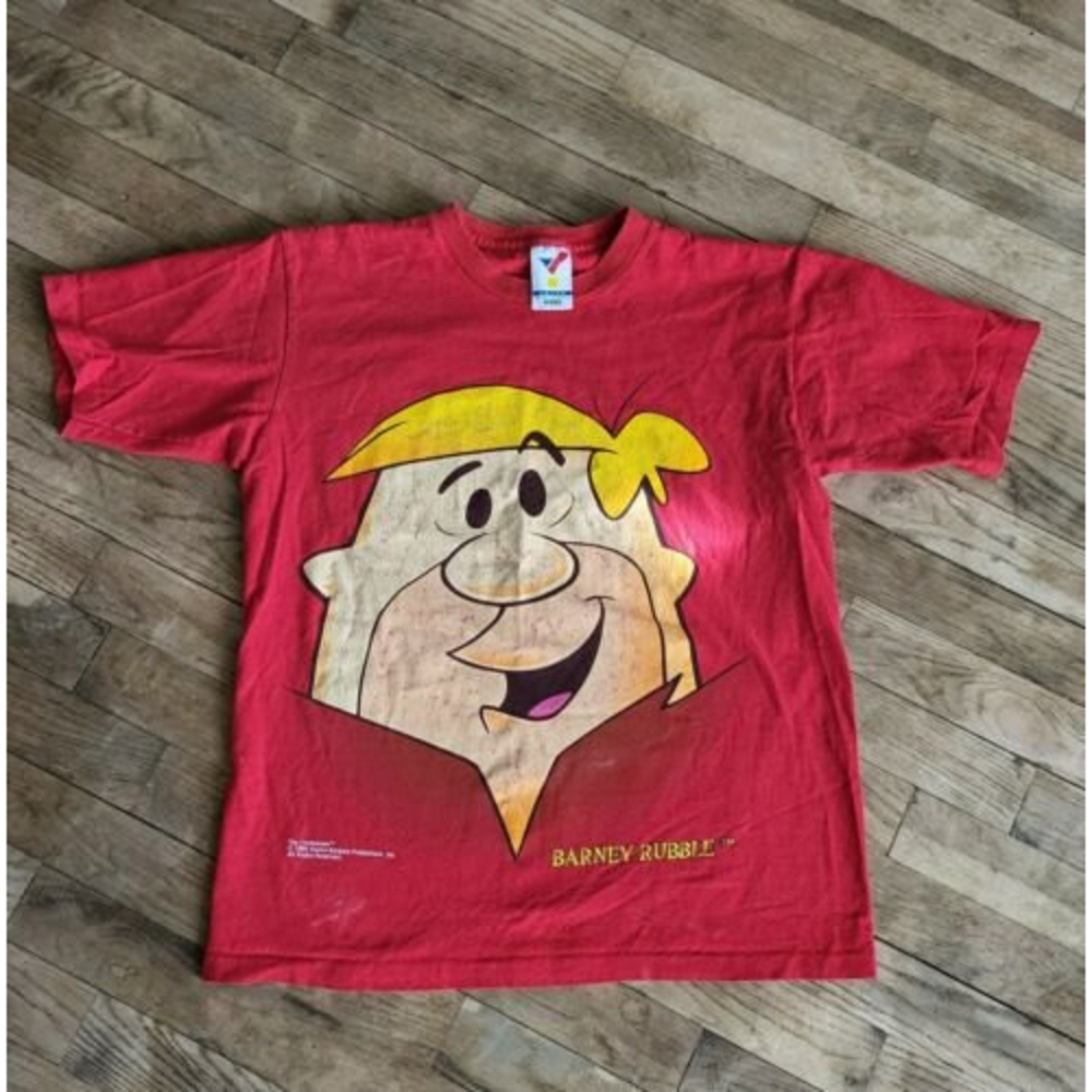 Vintage Barney Rubble Flintstones TShirt Sz YL 1994 USA Artex Single Stitch